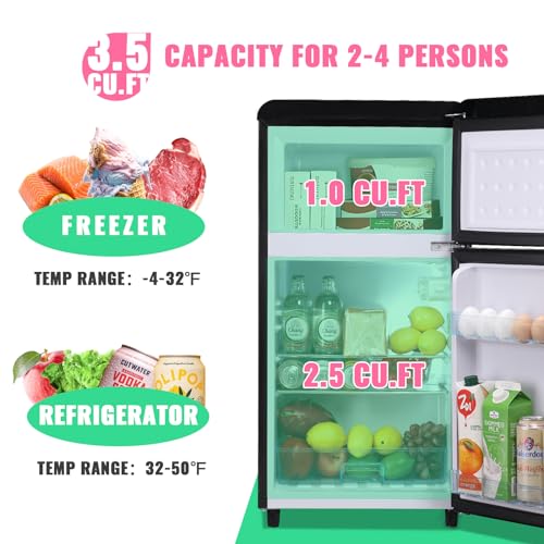 DEMULLER Fridge with 2 Door Refrigerator with Freezer