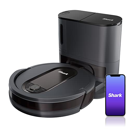 Shark Navigator Robot Vacuum and Self-Empty Base with Bagless 60-Day Capacity Self-Empty Base, SmartPath Navigation, Powerful Pet Hair Pickup, Anti-Hair Wrap, For Carpets & Hard Floors, Grey, RV2120AE