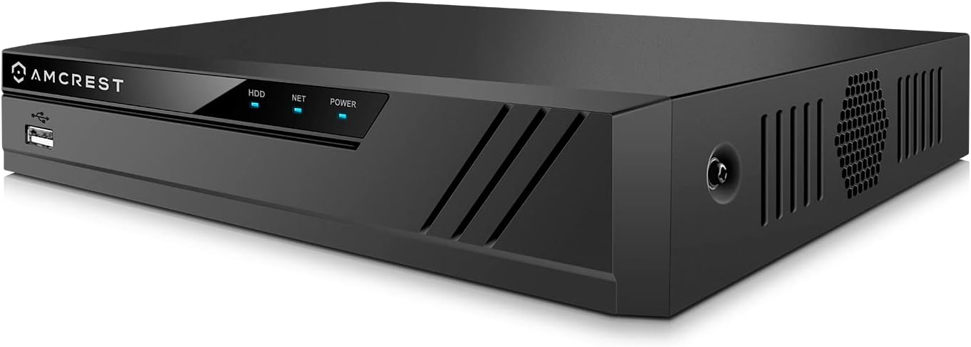 Amcrest NV4108E-A2 4K 8CH POE NVR (1080p/3MP/4MP/5MP/8MP) POE Network Video Recorder - Supports up to 8 x 8MP/4K IP Cameras, 8-Channel Power Over Ethernet Supports up to 10TB HDD (Not Included)