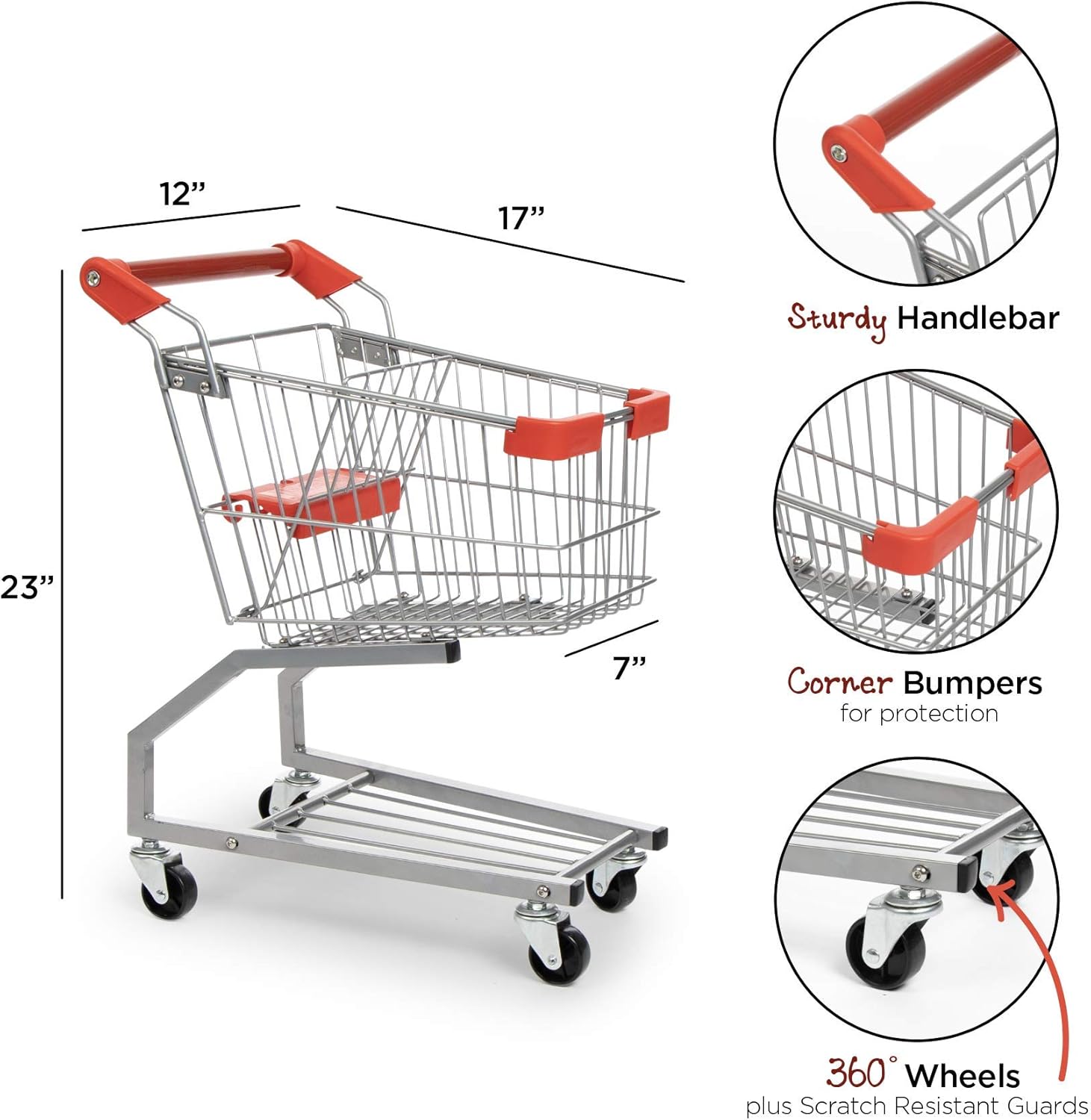 Milliard Toy Shopping Cart for Kids, Toddler Shopping Cart Toy