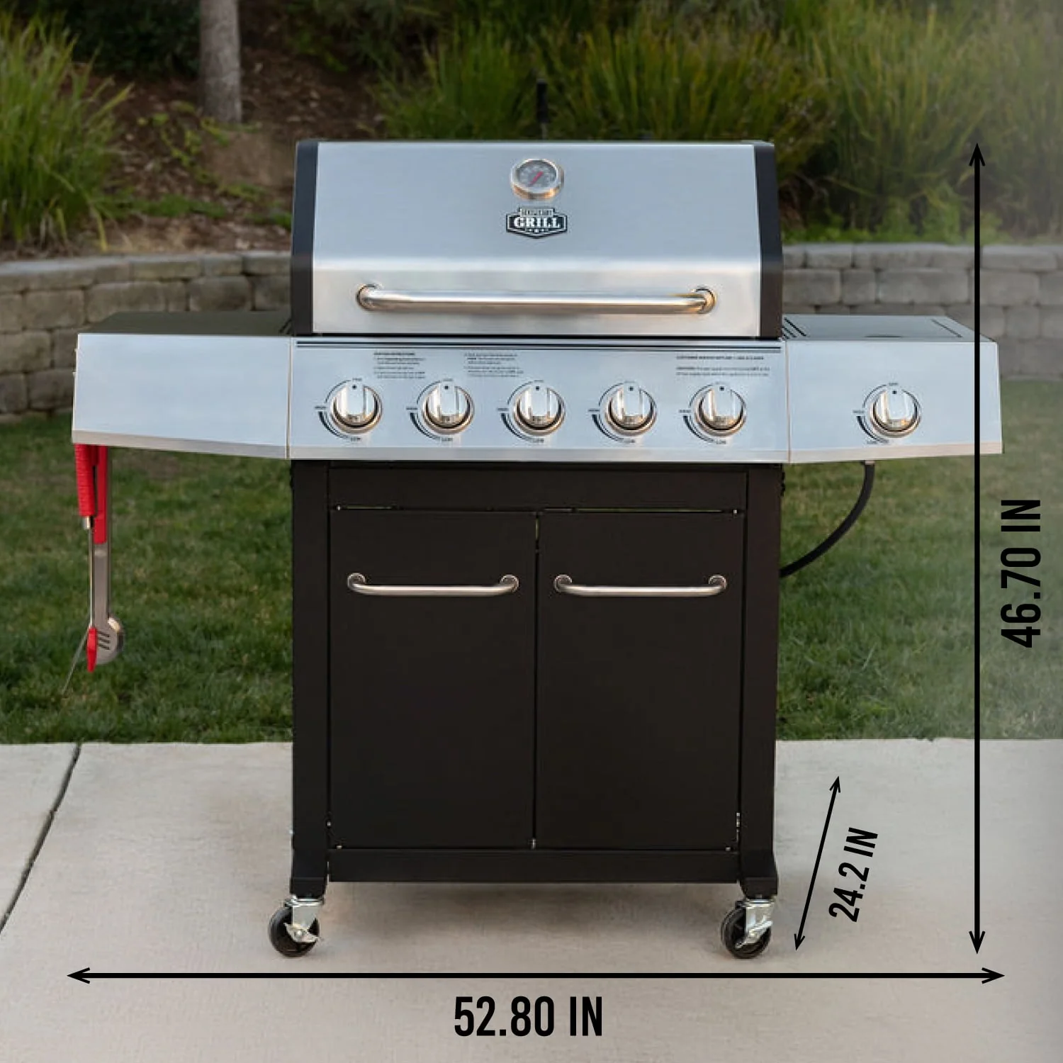 Expert Grill 5-Burner Propane Gas Grill with Side Burner