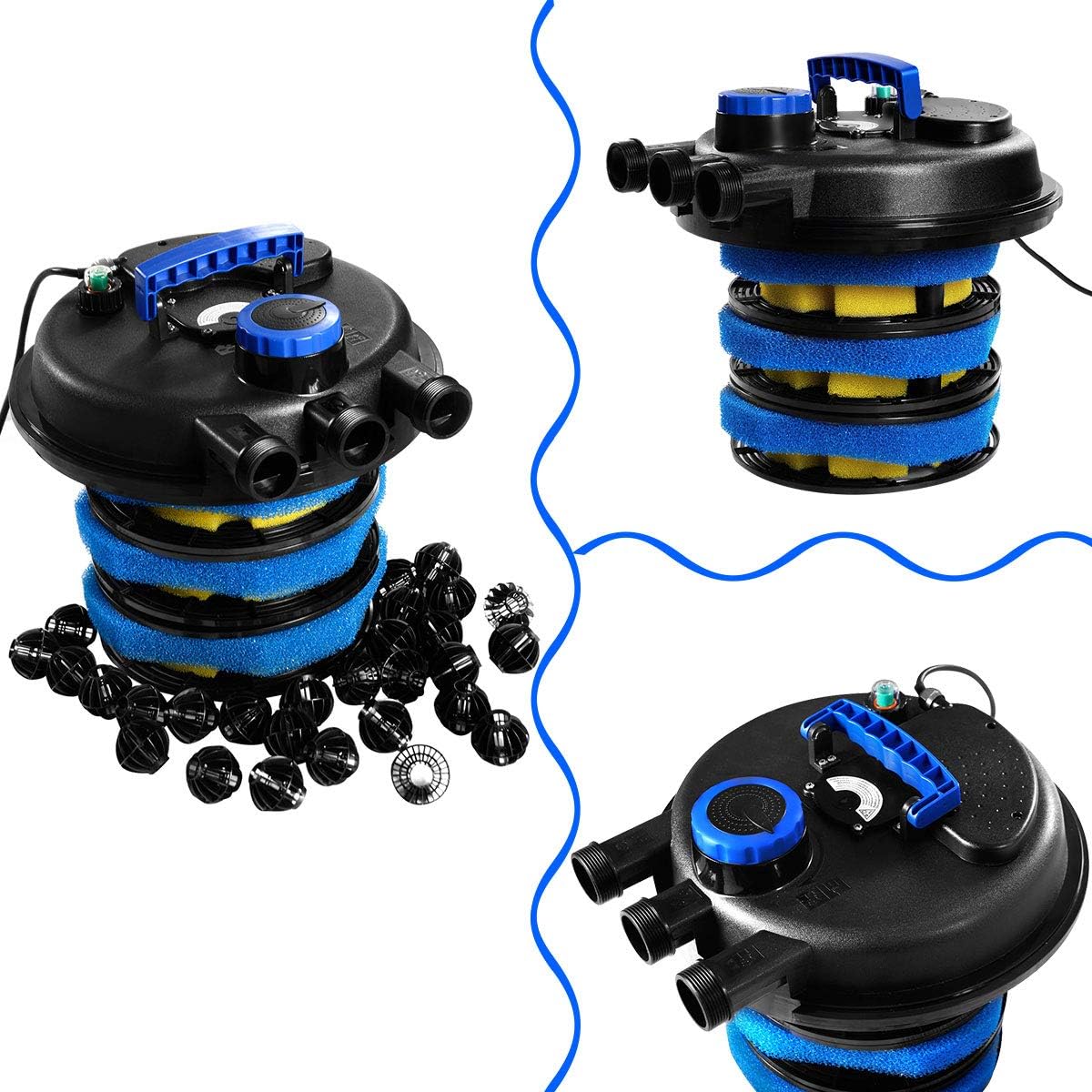 Casart Bio Pressure Filter UVC 120V/60HZ Koi 1500-2500 Gal for Garden, Pool Fishpond Pump Filter Pond Filter