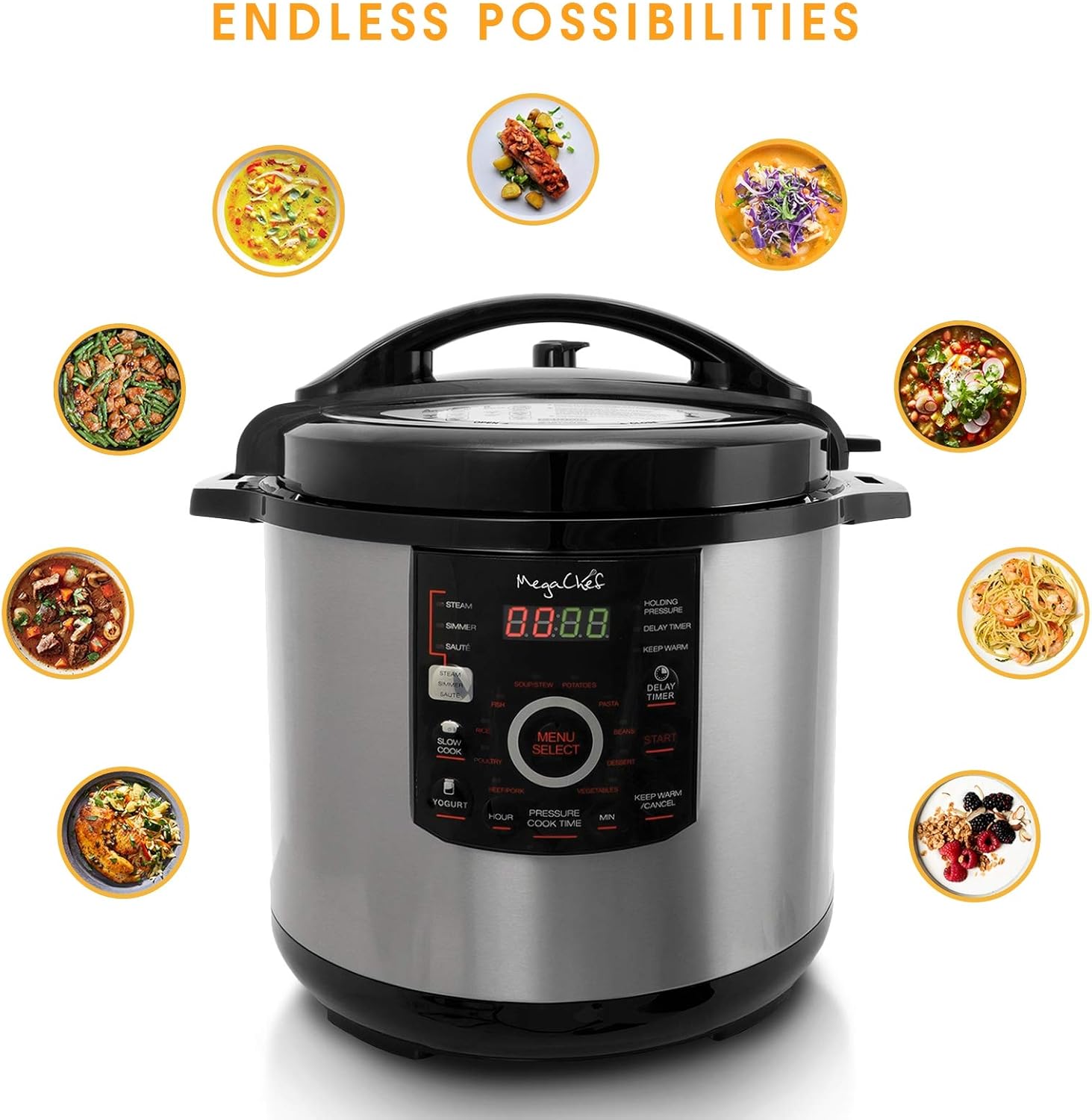 Megachef's 12 Quart XL Digital Pressure Cooker with 15 Presets
