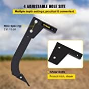 VEVOR Hitch Mounted Ripper, 18" Shank Length Box Scraper Shank, 4 Hole Site Box Blade for Tractor, 2 Locating Pins Ripper Shank, 2 Plough Tips Box Blade Shank Teeth Pack of 2