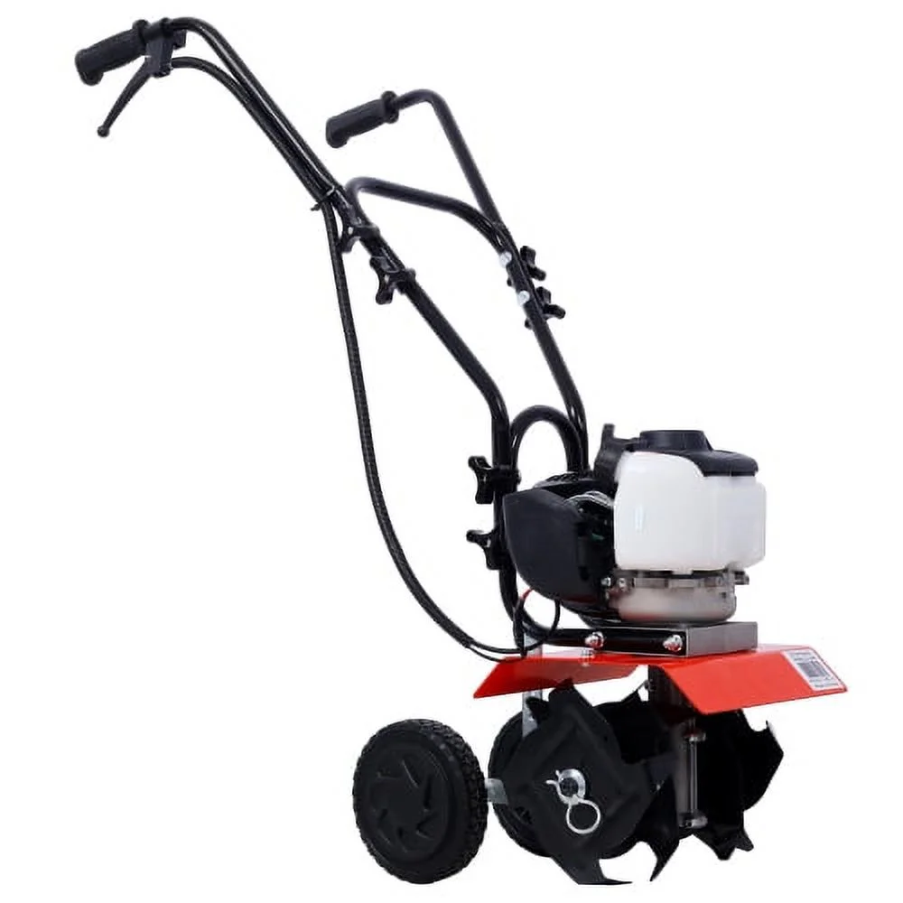 Mini Tiller Cultivator, Powerful 37.7cc 4-stroke Viper Engine, Gear Drive Transmission, Mini Cultivator with 4-Cycle Engine - Curated Treasures Market