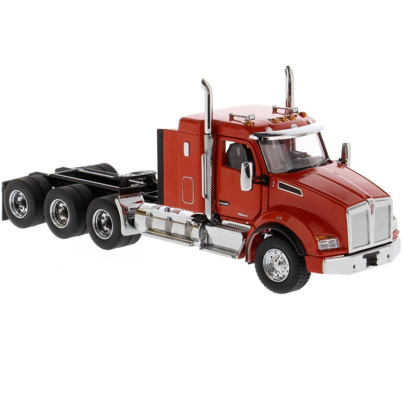 Kenworth T880 SBFA 40x22 Sleeper Cab Tridem Truck Tractor Orange 1/50 Diecast Model by Diecast Masters 71057