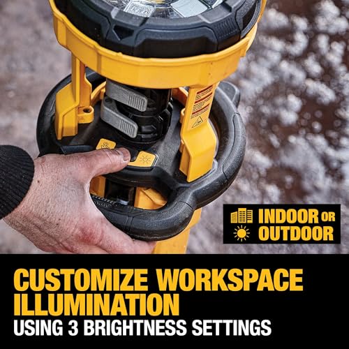 DEWALT 20V MAX Cordless LED Work Light and Tripod Base Kit with Battery and Charger Included (DCL079R1)
