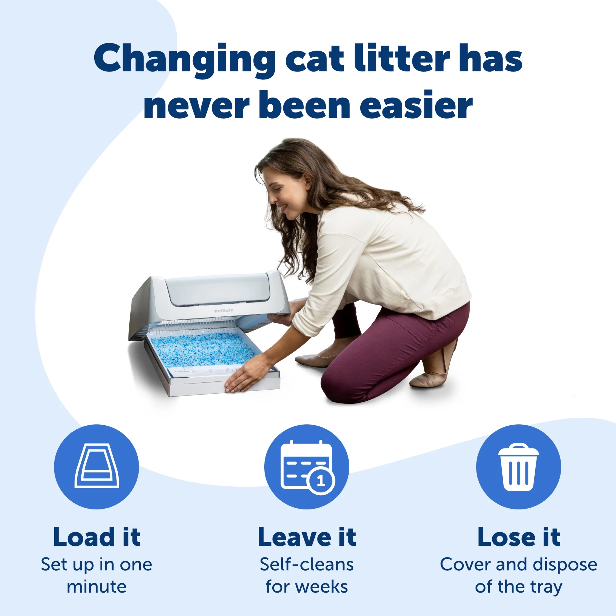 PetSafe ScoopFree Crystal Disposable Cat Litter Trays, Fragrance-Free, Silica Crystals, 6-Pack