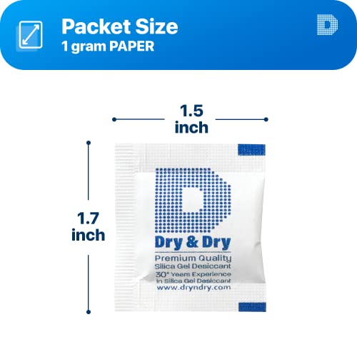 Dry & Dry Food Grade Silica Gel Packs Desiccant Packs, Silica Packets - Rechargeable Silica Gel Packets, Moisture Absorbers, Desiccants, Silica Gel