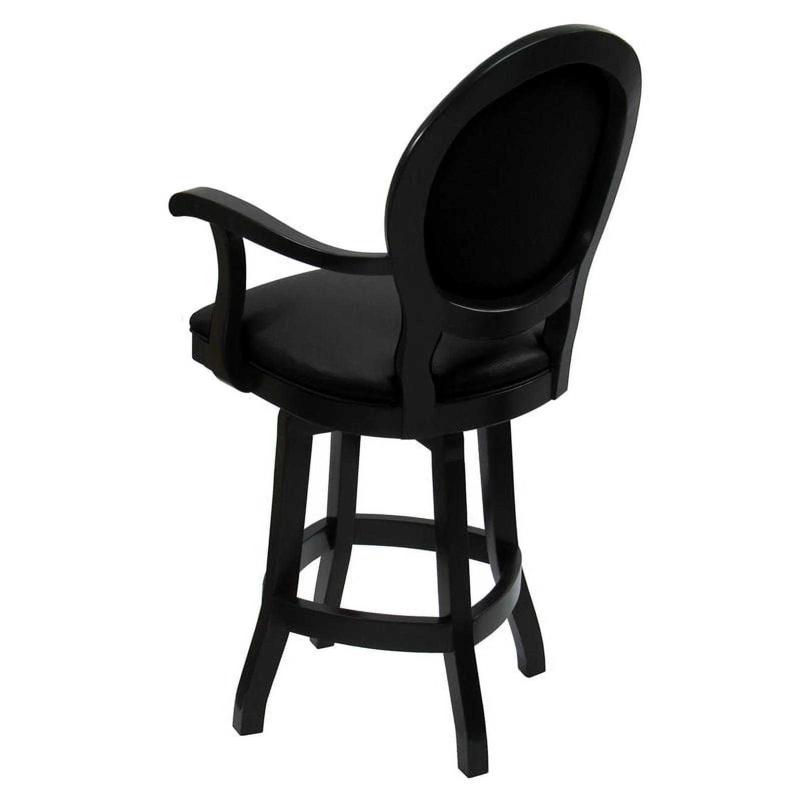 Tobias Designs 26" Swivel Solid Wood Counter Stool in Black Leatherette