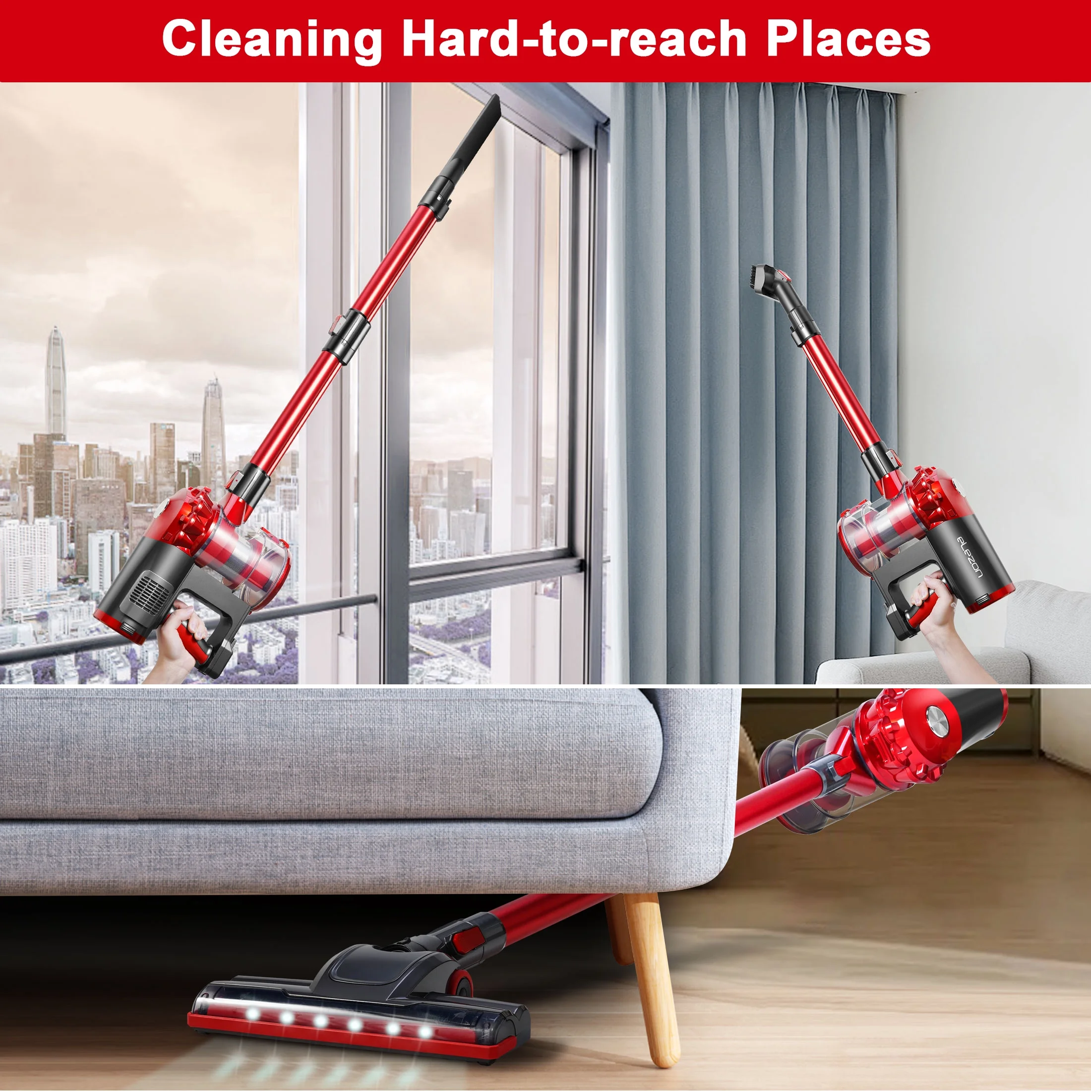 elezon Cordless Vacuum A200, Powerful Bagless Lightweight Stick Handheld Vacuum Cleaner - New