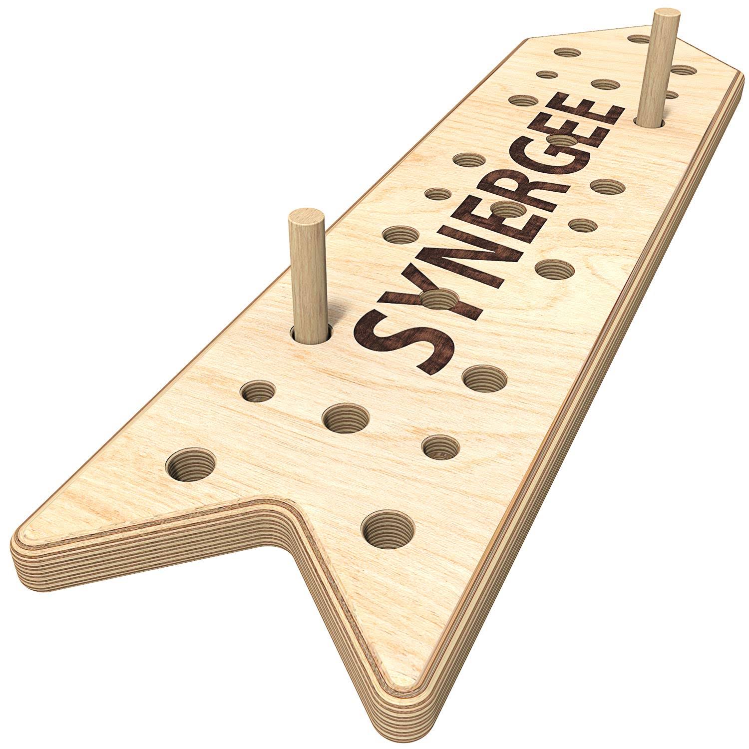 Synergee Peg Board 4ft and 8ft Climbing Pegboard for Pull Up, Rock Climbing, Parkour, and Fitness. Includes 2 or 4 Pegs.