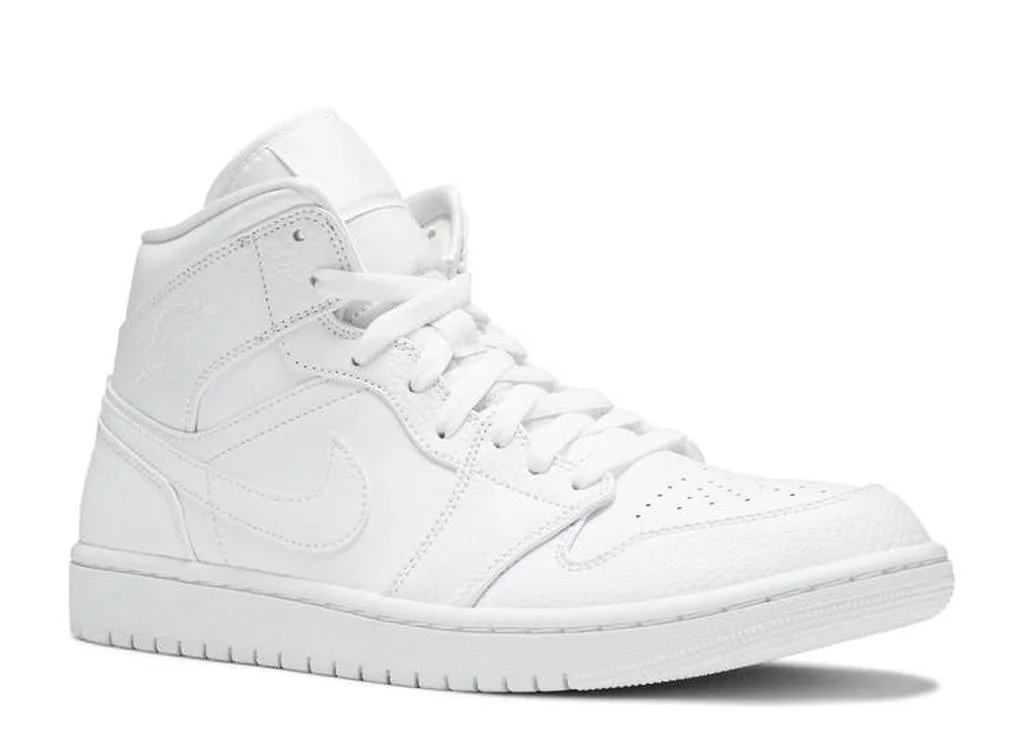 Men's Jordan 1 Mid White/White-White (554724 130) - 7.5 - Curated Treasures Market
