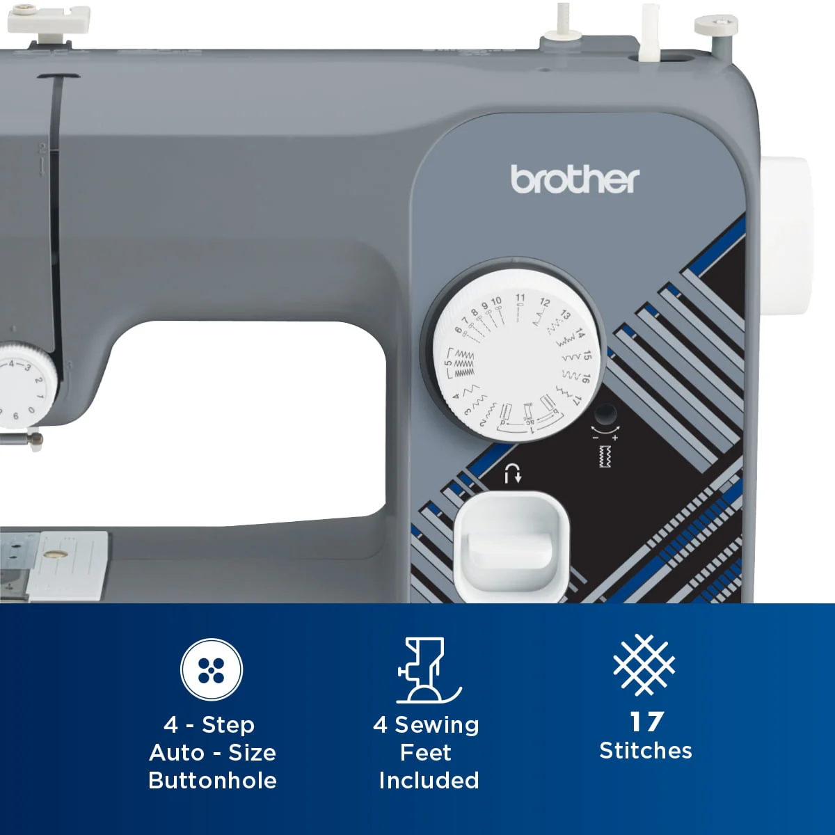 Brother LX3817 17-Stitch Portable Full-Size Sewing Machine, White
