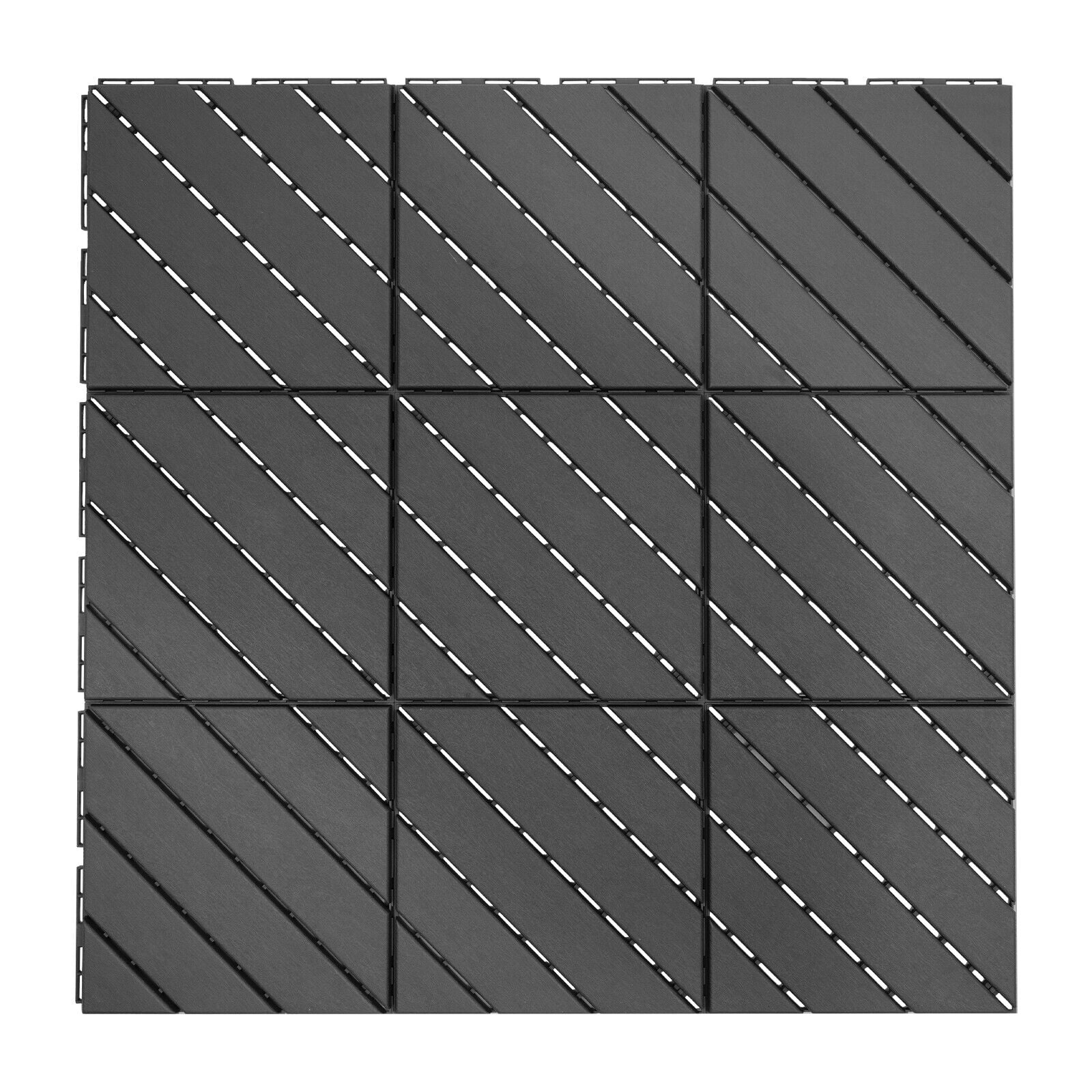 Modern 36PCS Interlocking Deck Tiles Floor Mount Plastic Composite Patio Deck Tiles 12”x12”