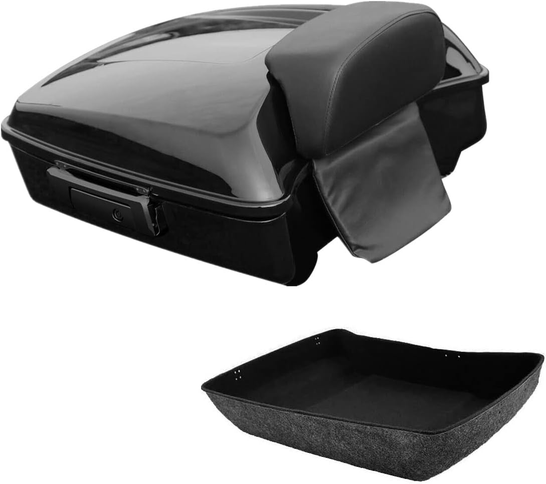 TCMT 10.7" Tour Pack Trunk W/Backrest Pad Mounting Rack For Harley Road King Glide 2014-2022