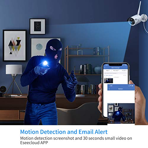 [Wireless Pro, 100ft Range] Hiseeu Wireless Security Camera System, Expandable 16CH 4K NVR, 4Pcs 3MP Night Vision WiFi Cameras Home Surveillance Outdoor, Motion Detection, 1TB HDD, One-Way Audio