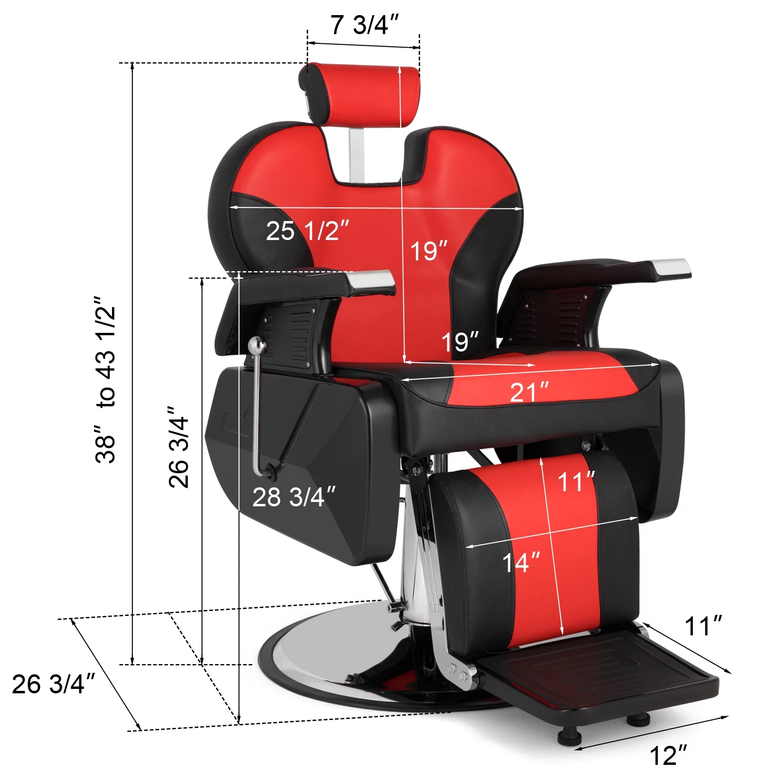 OmySalon Barber Chair All Purpose for Hair Stylist, Heavy Duty Styling Chair with 360 Degree Swivel Hydraulic Pump, Beauty Salon Spa Shampoo Equipment