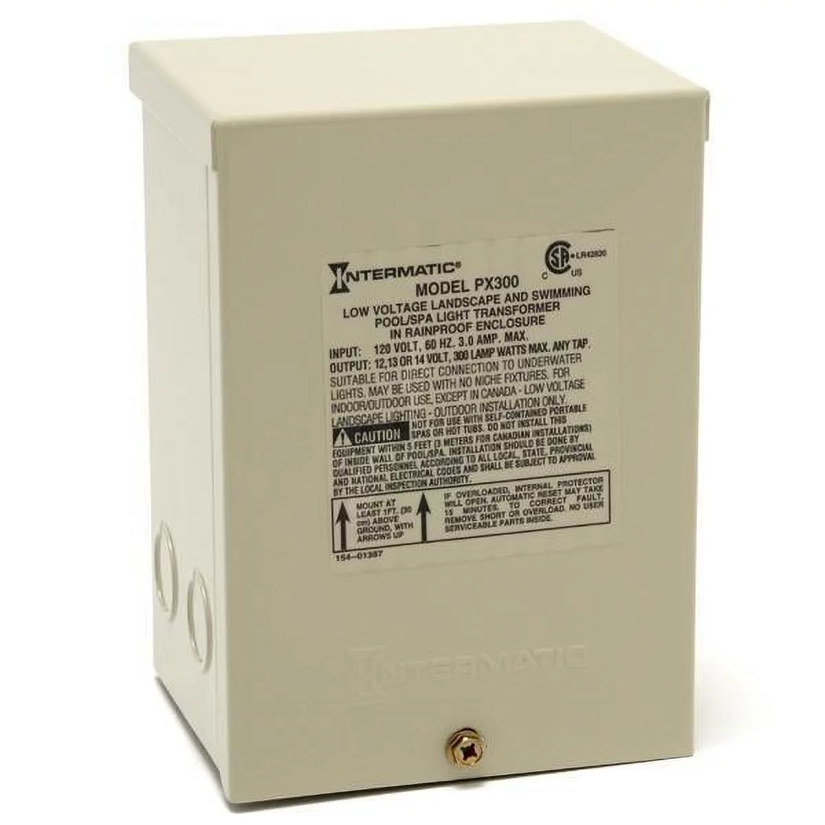 Intermatic Transformer,1 Phase,300VA,12V Out PX300
