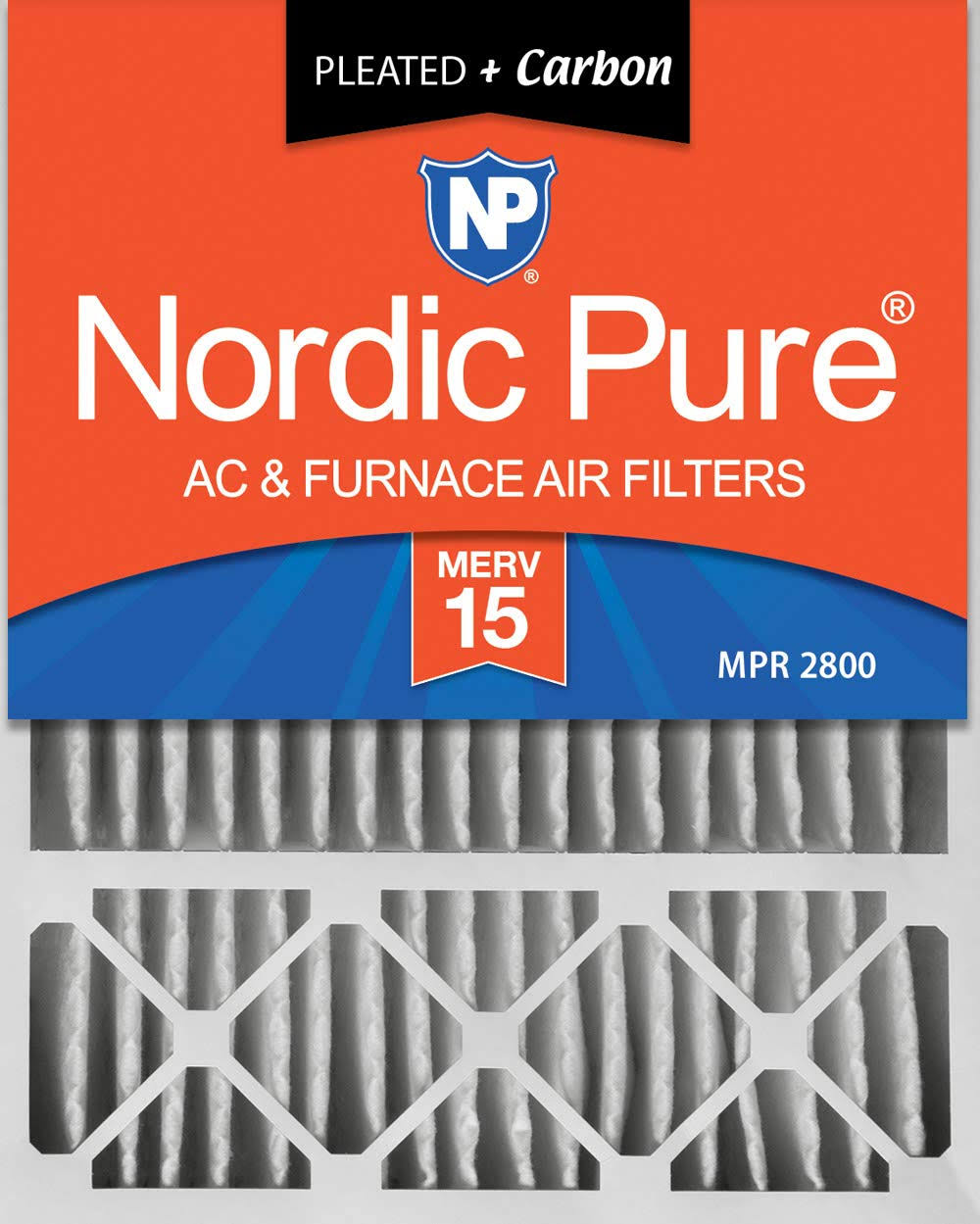 Nordic Pure 20x25x5 MERV 15 Pleated Plus Carbon Lennox X6673 Replacement AC Furnace Air Filter 1 Pack