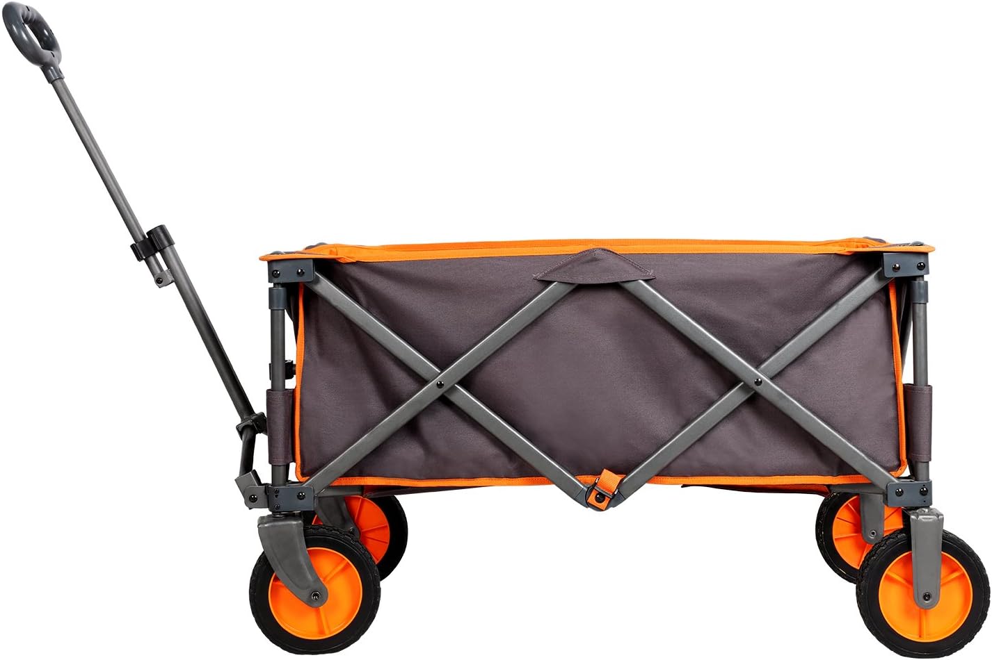 PORTAL Collapsible Folding Utility Wagon Quad Outdoor Rolling Camping Cart, Grey