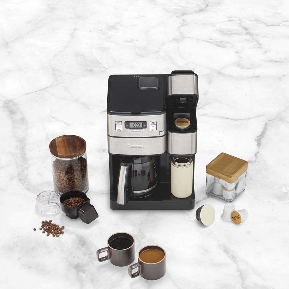 Cuisinart SS-GB1 Coffee Center Grind & Brew Plus Bundle with Deco Essentials Stainless Steel Ice Cubes and Deco Chef Reusable 16-Ounce To Go Travel Mug