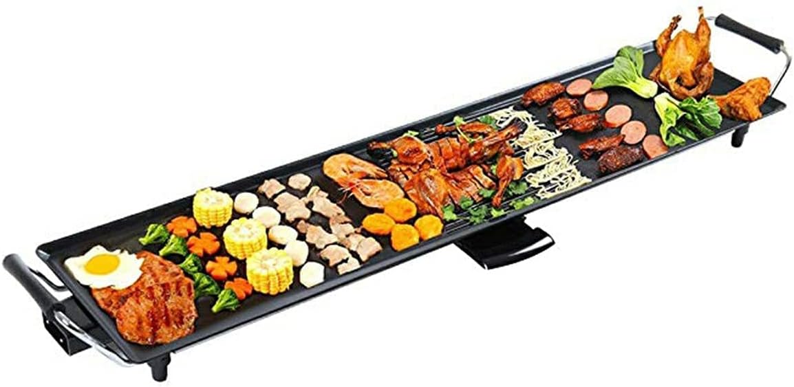 Premium Heavy Duty 35” Electric Portable Nonstick Teppanyaki Hibachi Grill Leurex Extra Large Table Top Griddle BBQ Barbecue Indoor Outdoor Camping with Adjustable Temperature