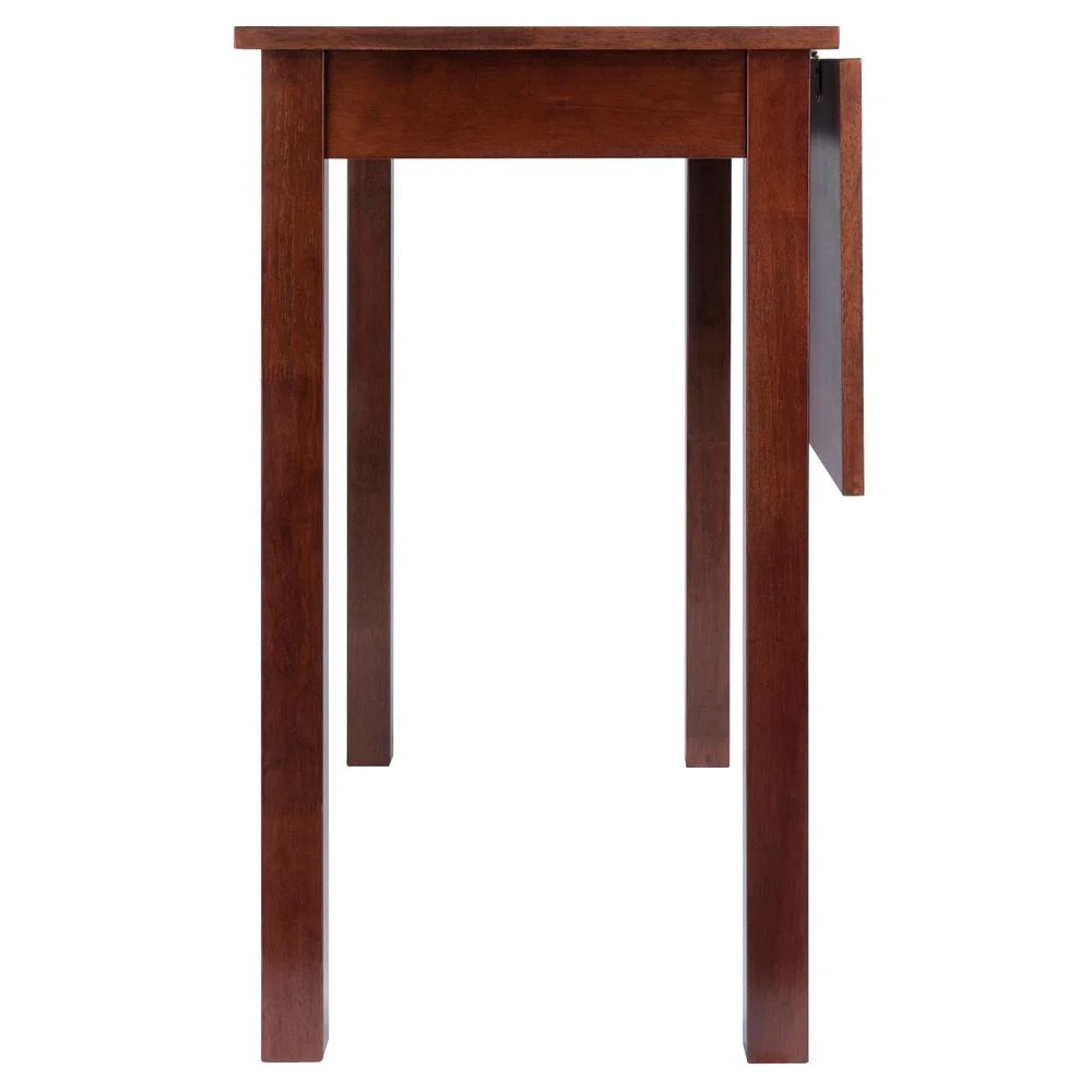 Winsome Wood Perrone High Table with Drop Leaf, Walnut
