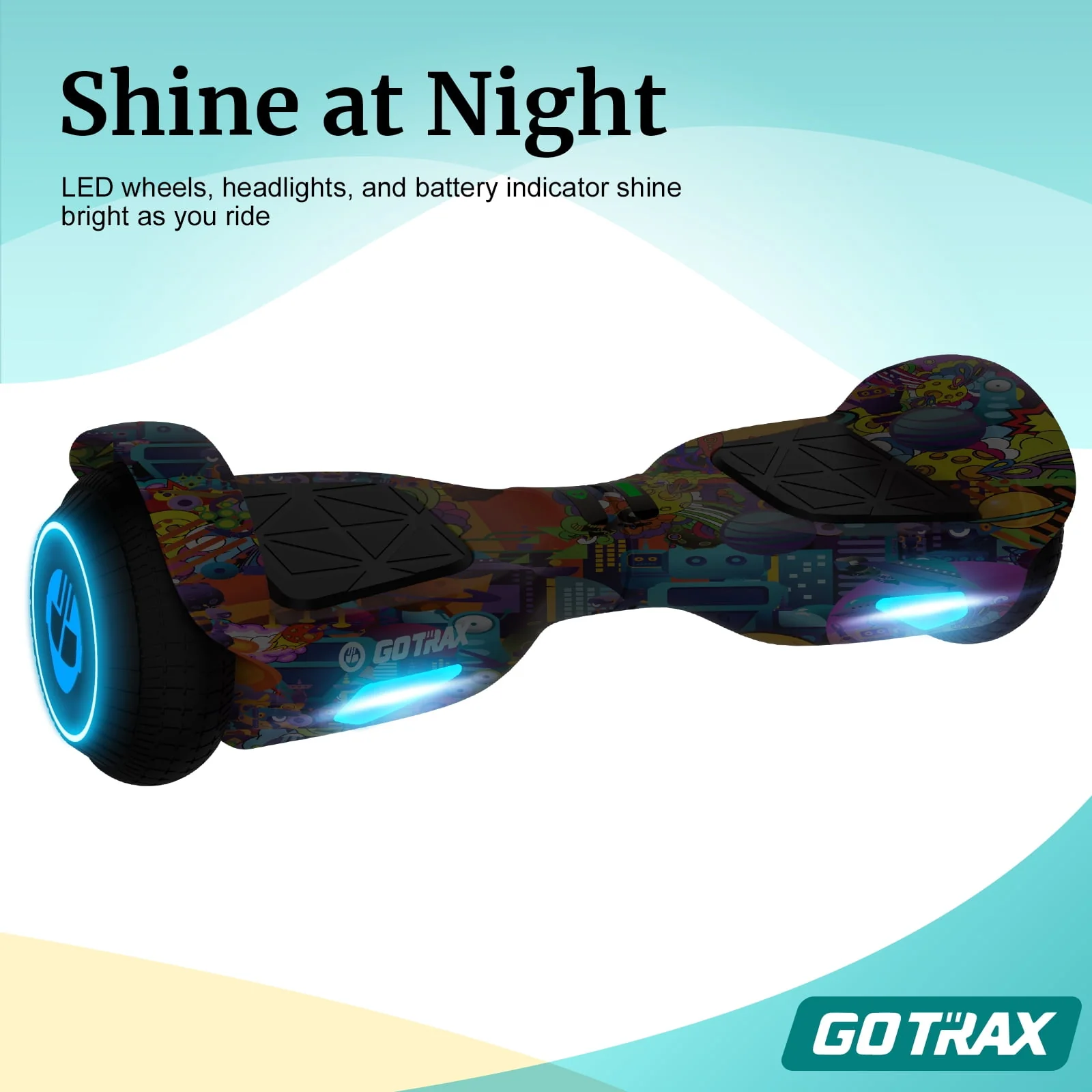 Gotrax Edge Hoverboard for Kids Adults, 6.5 Tires 6.2mph & 2.5 Miles Self Balancing Scooter, Black