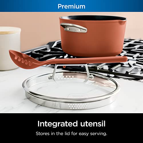 Ninja CW202GN Foodi NeverStick PossiblePot, Premium Set with 7-Quart Capacity Pot, Roasting Rack, Glass Lid & Integrated Spoon, Nonstick