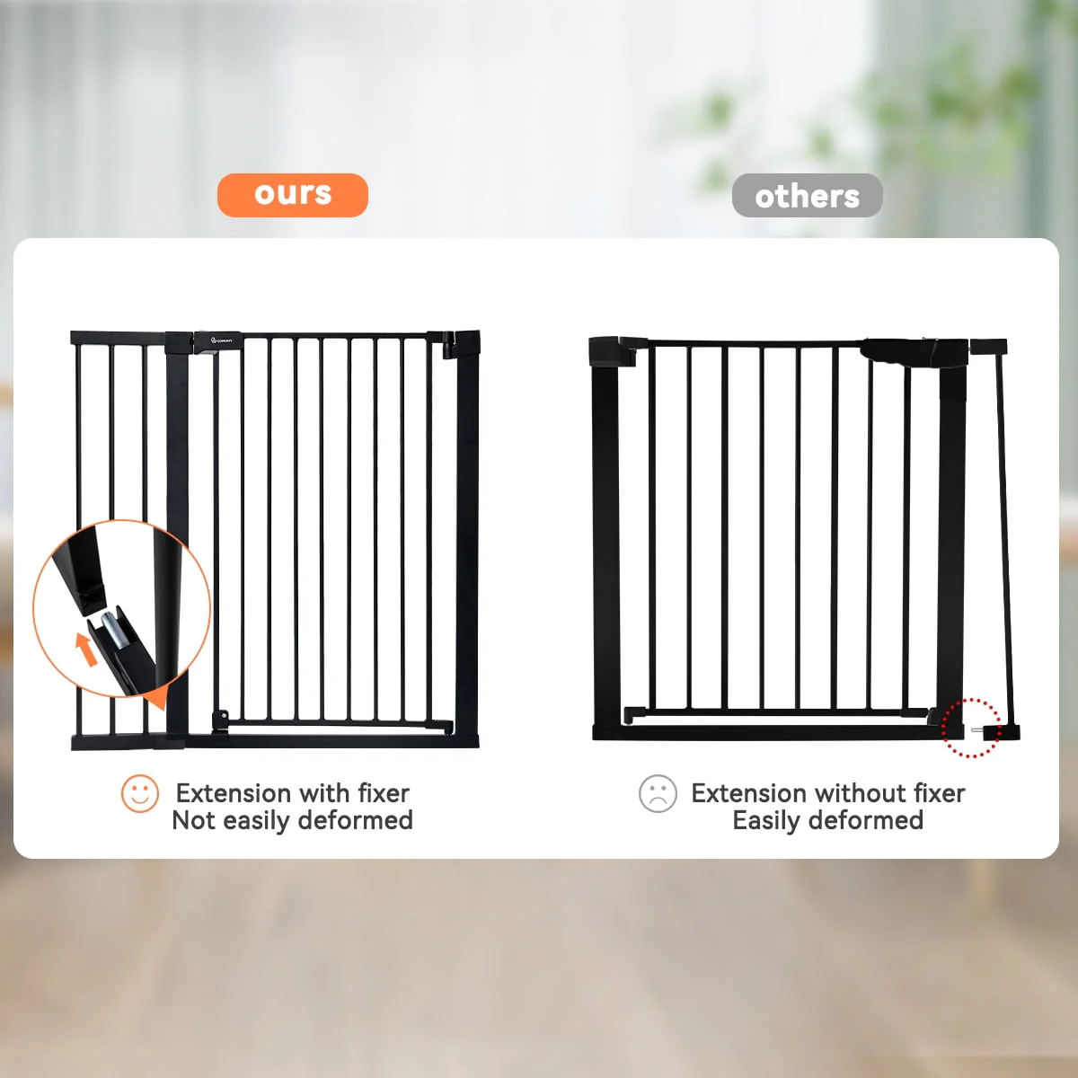 Baby Gate, 36'' Extra Tall 29.5-48.8'' Wide Toddler Gates for Doorway Stairs