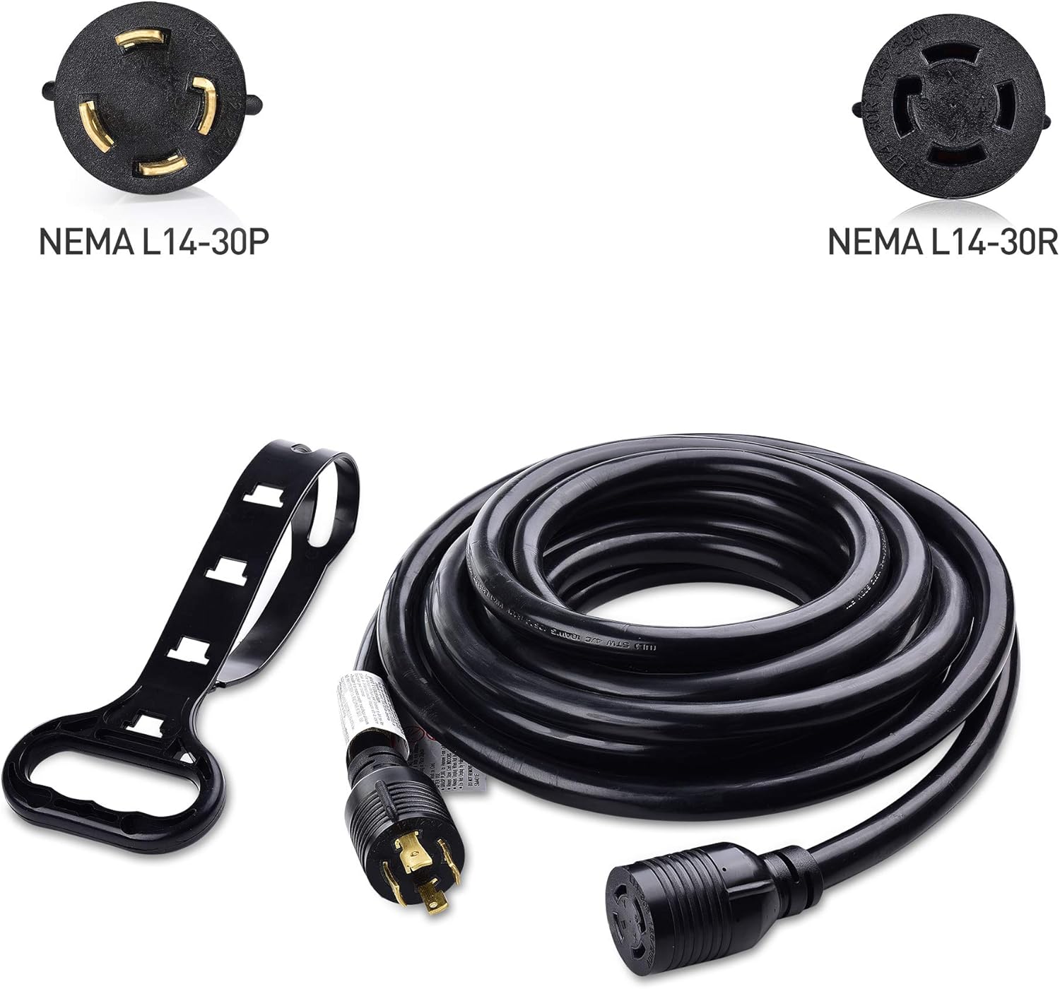 Cable Matters 4 Prong 30 AMP Generator Cord (NEMA L14-30P to L14-30R) with Carry Strap - 25 Feet