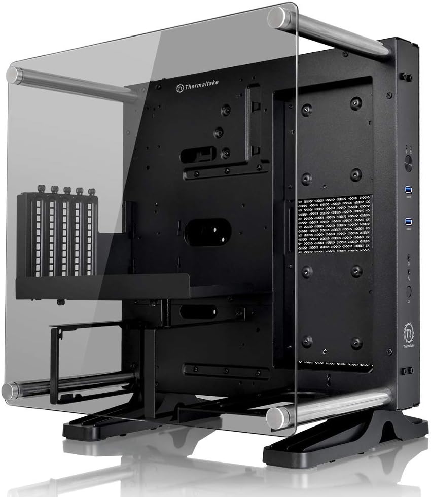 Thermaltake Core P1 Tempered Glass Edition Mini ITX Open Frame Panoramic Viewing Tt LCS Certified Gaming Computer Case CA-1H9-00T1WN-00, Black