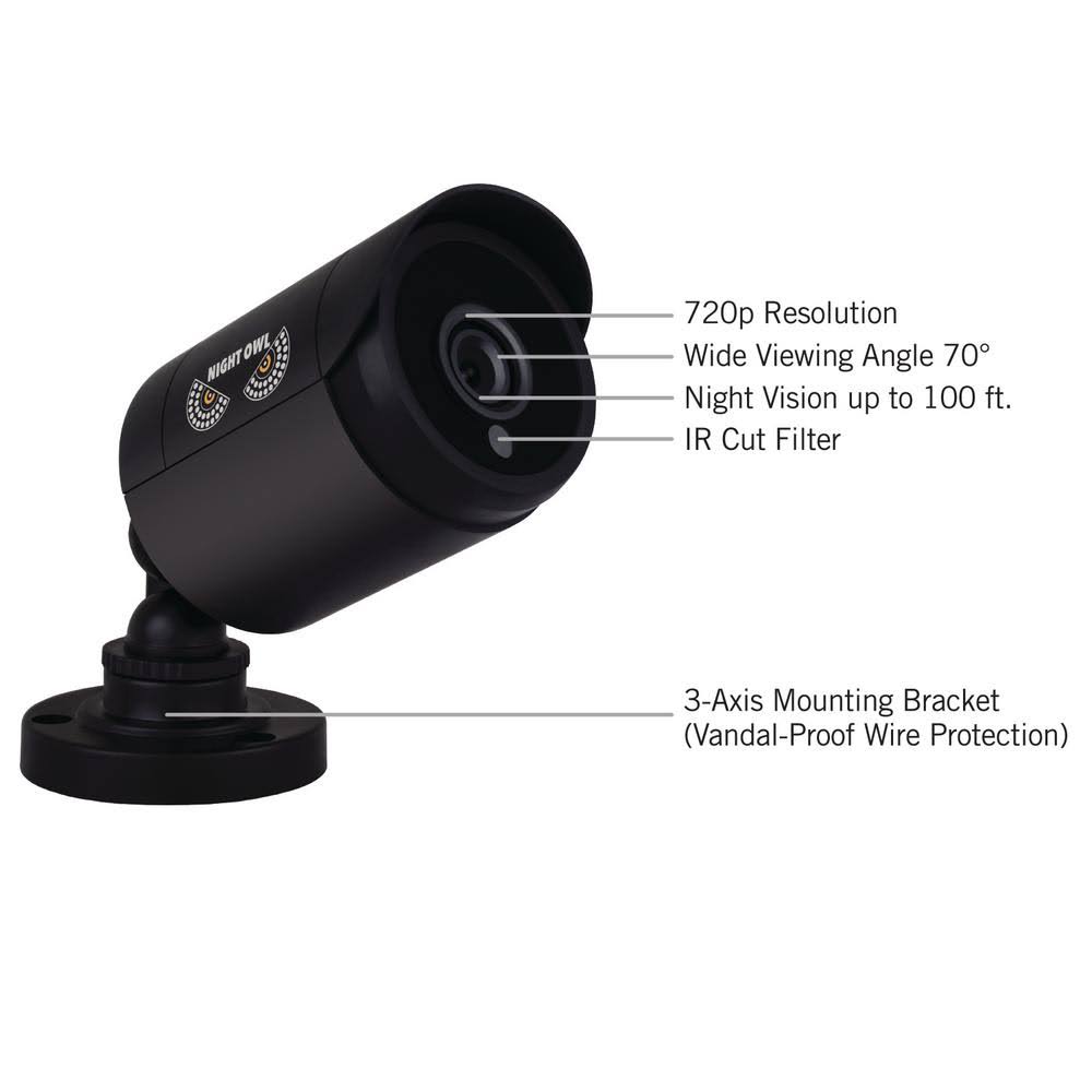 Night Owl HDA10L-7BU-841 8 Channel 1080 Lite HD Analog Video Security System with 1 TB HDD and 4 x 720p HD Wired Cameras