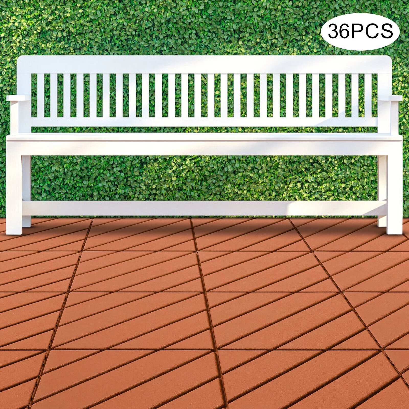 Modern 36PCS Interlocking Deck Tiles Floor Mount Plastic Composite Patio Deck Tiles 12”x12”
