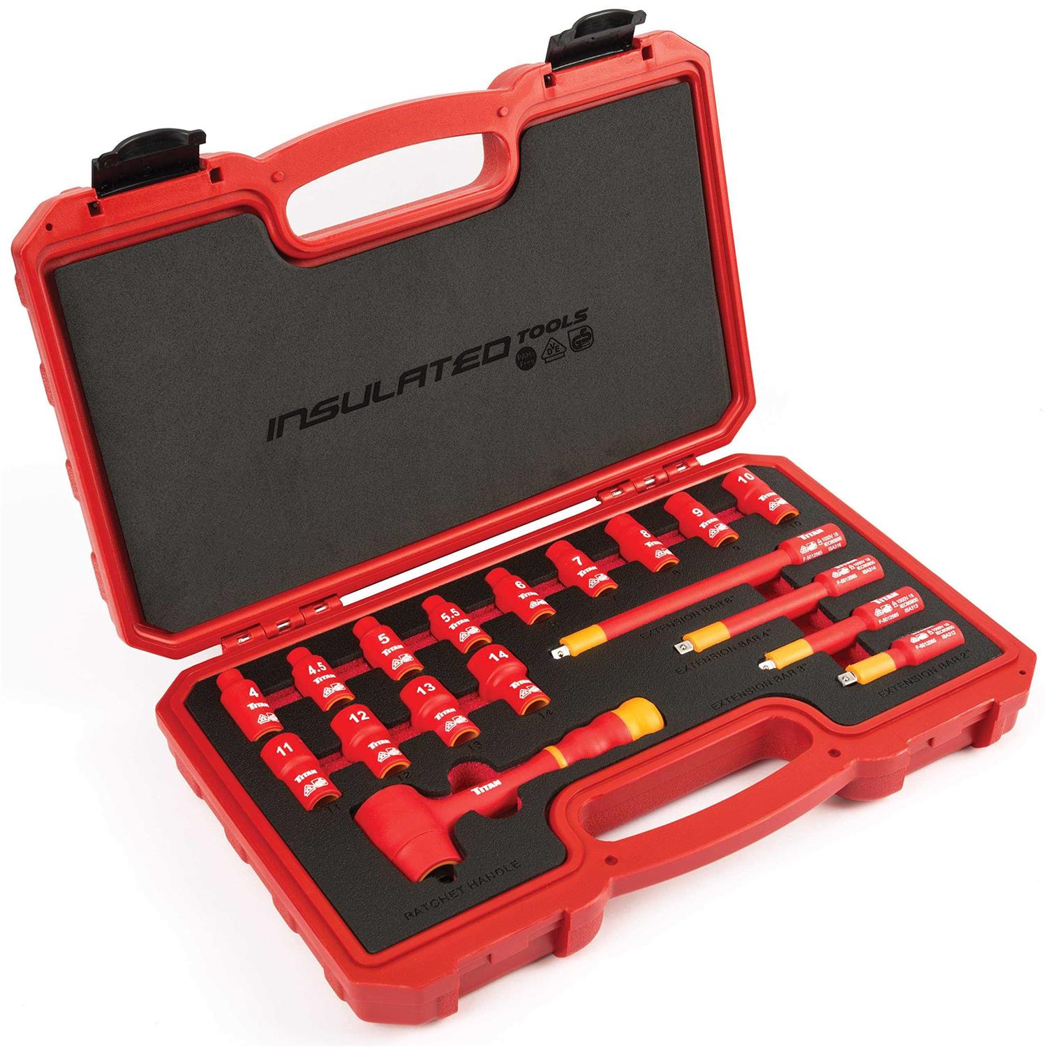 Titan 18-Piece 1/4 Drive VDE Insulated Socket Set Titan 66100 - Shop Hardware Tools Online Store