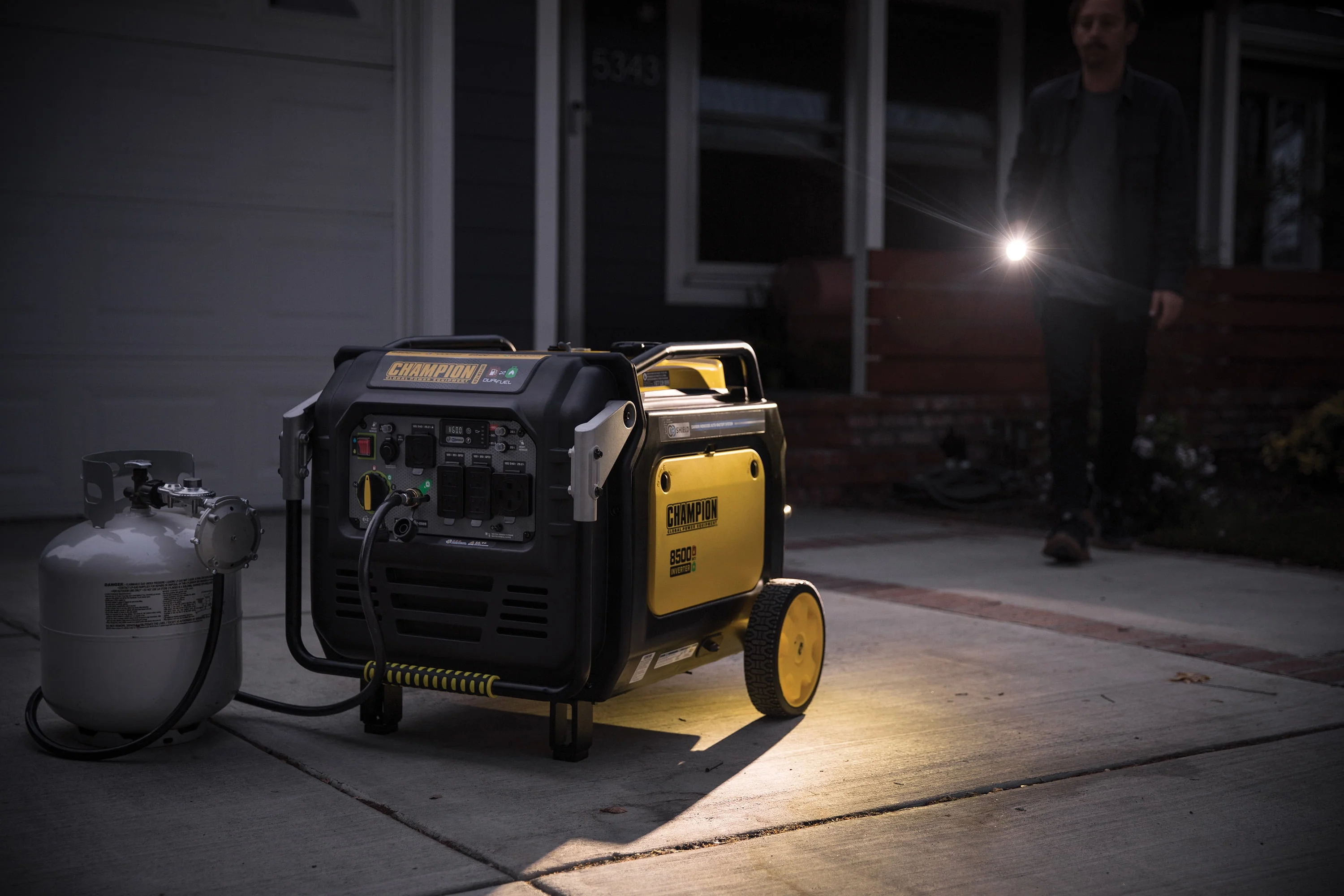 Champion Power Equipment 8500-Watt Electric Start Dual Fuel Inverter Generator with Quiet Technology, CO Shield