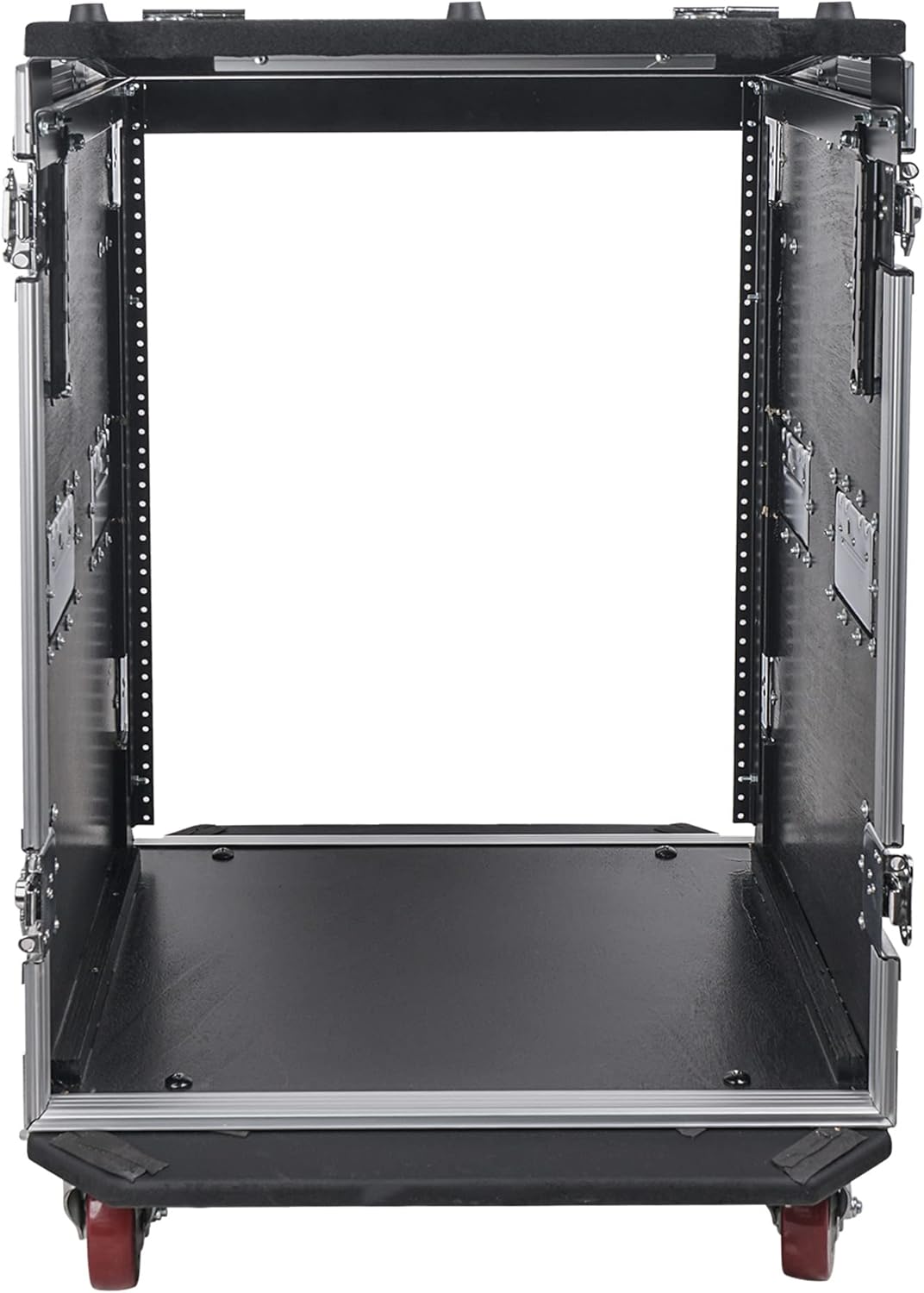 Sound Town 14U PA DJ Rack/Road ATA Case with 11U Slant Mixer Top, 20���� Rackable Depth, DJ Work Table and Casters, 14 Space Size, Pro Tour Grade (STMR-14UWT)