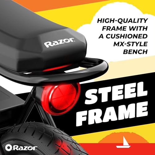 Razor Rambler 16 – 36V Electric Minibike with Retro Style, Up to 15.5 MPH, Up to 11.5 Miles Range & Retrospec Dakota Bicycle/Skateboard Helmet for Adults - Commuter, Bike, Skate, Scooter