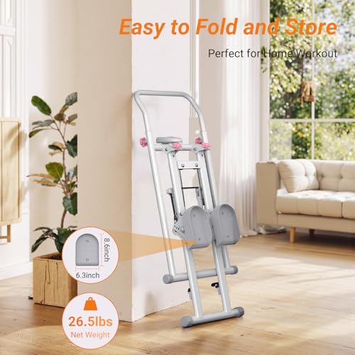 MERACH Stair Stepper for Home Gym Exercise, New Version Vertical Climber Machine for Full-Body Workout, Compact Folding Cardio Exercise Climber with Extended Step Range, Adjustable Handlebar & Pedals