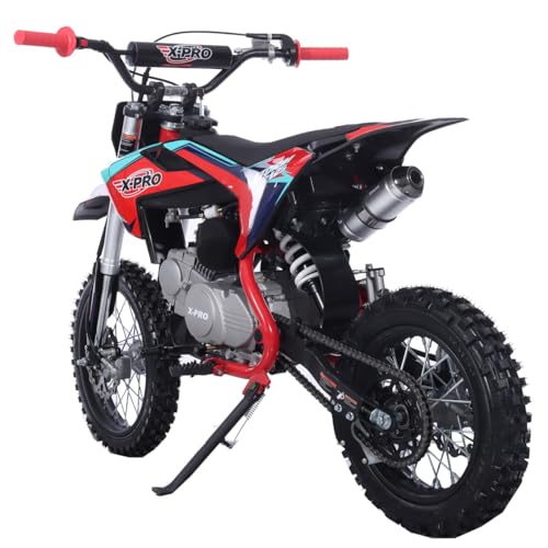 X-PRO 125cc Kids Dirt Bike Pit Bike Youth Dirt Pit Bike with 4-Speed Semi-Automatic Transmission, Big 14"/12" Tires!