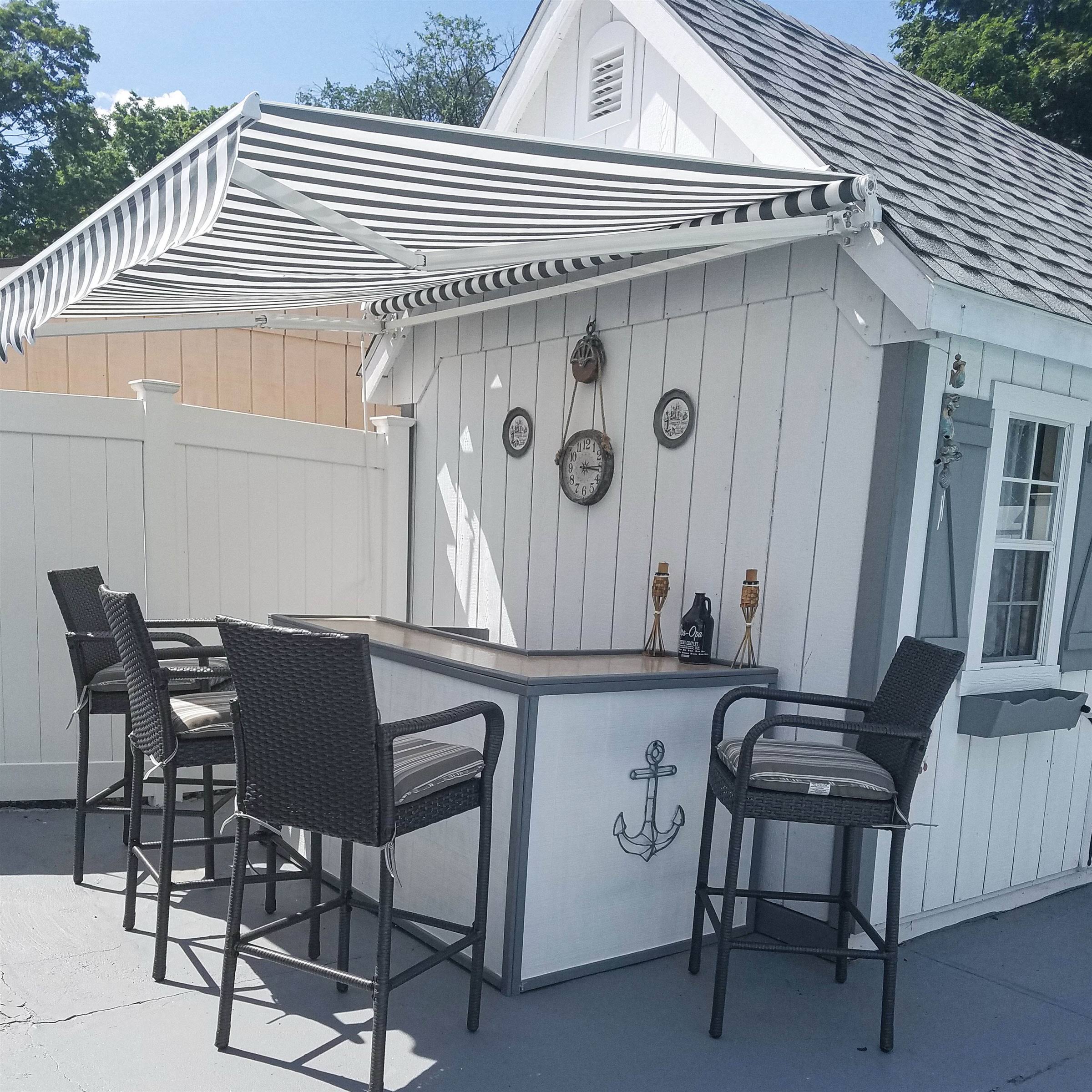Aleko 16 ft. W x 10 ft. D Retractable Motorized Patio Awning, White