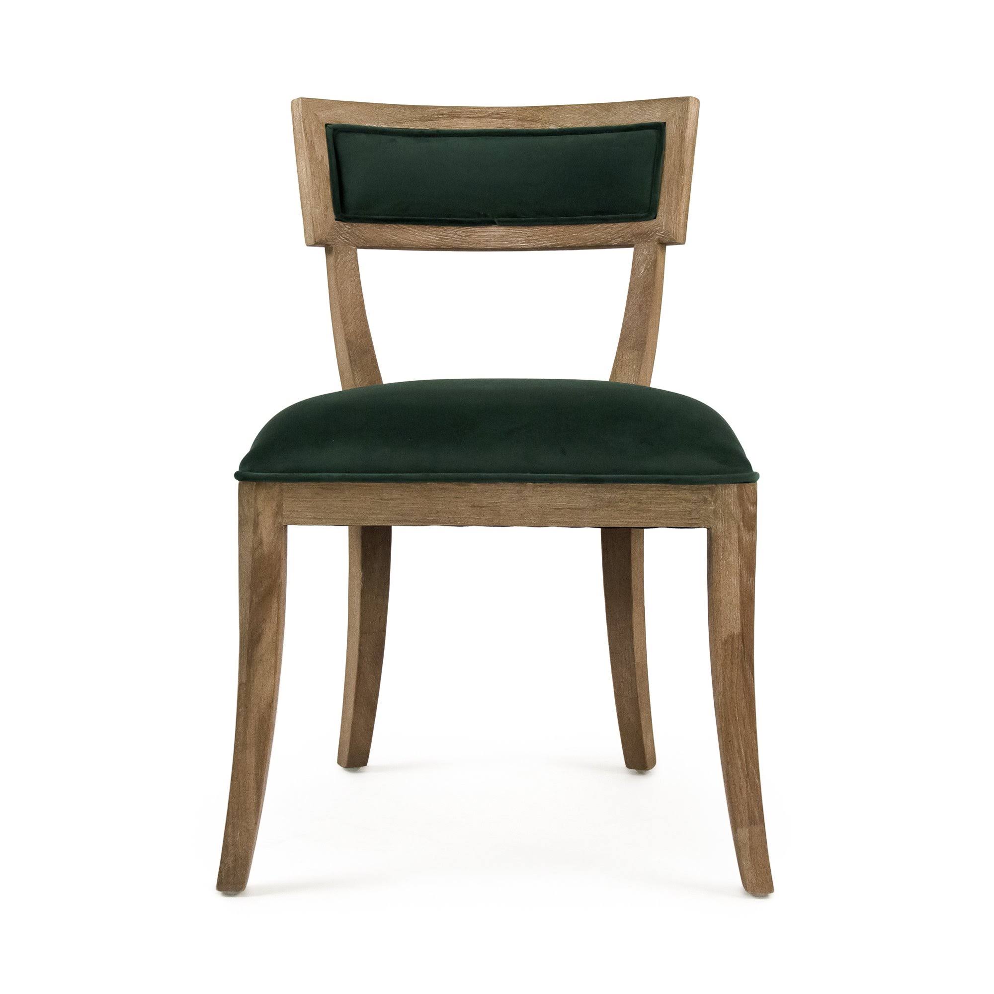 Zentique Green Velvet Carvell Side Chair