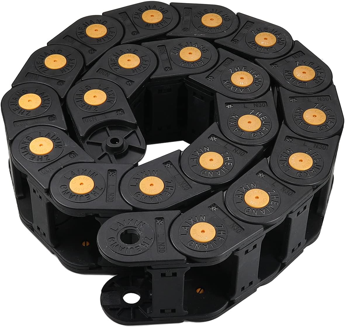 Fielect Drag Chain Cable Carrier Open Type with End Connectors R100 35X100mm 1 Meter Plastic for Electrical CNC Router Machines Black 1Pcs