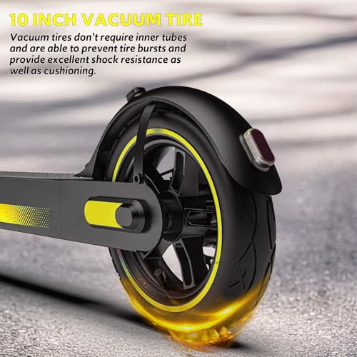 Electric Scooter for Adults Long Range Miles, 500/600W Motor & 10" Vacuum Tires, Foldable Design with Dual Disc Brakes, Smart App Control