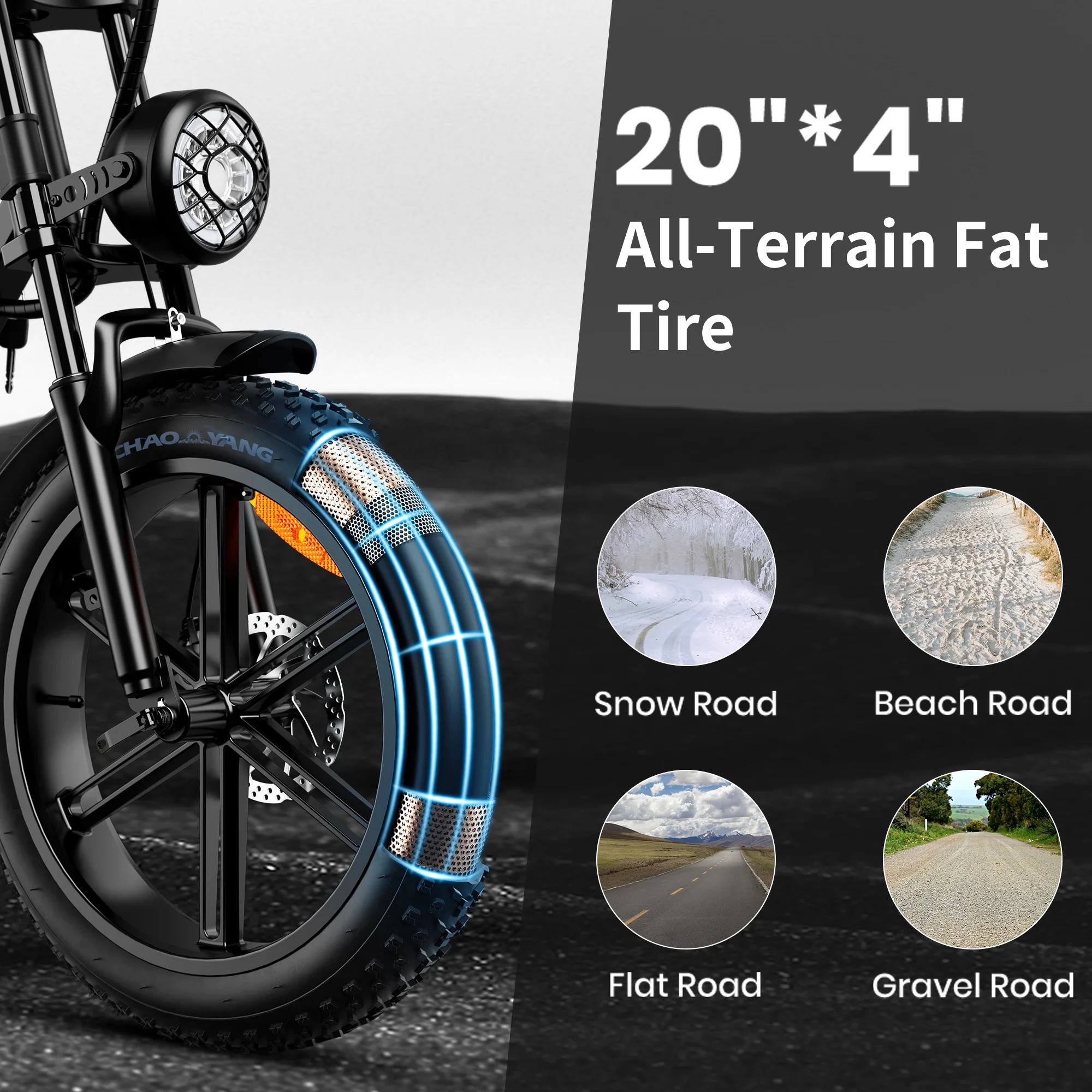 AMYET G60 Electric Bike for Adults,750W Ebike with 48V20Ah Removable Battery,20MPH &70 Miles 7 Speed Gears,20" Fat Tire Electric Bike,Dual Shock Absorber,Adults Electric Bicycle for Men