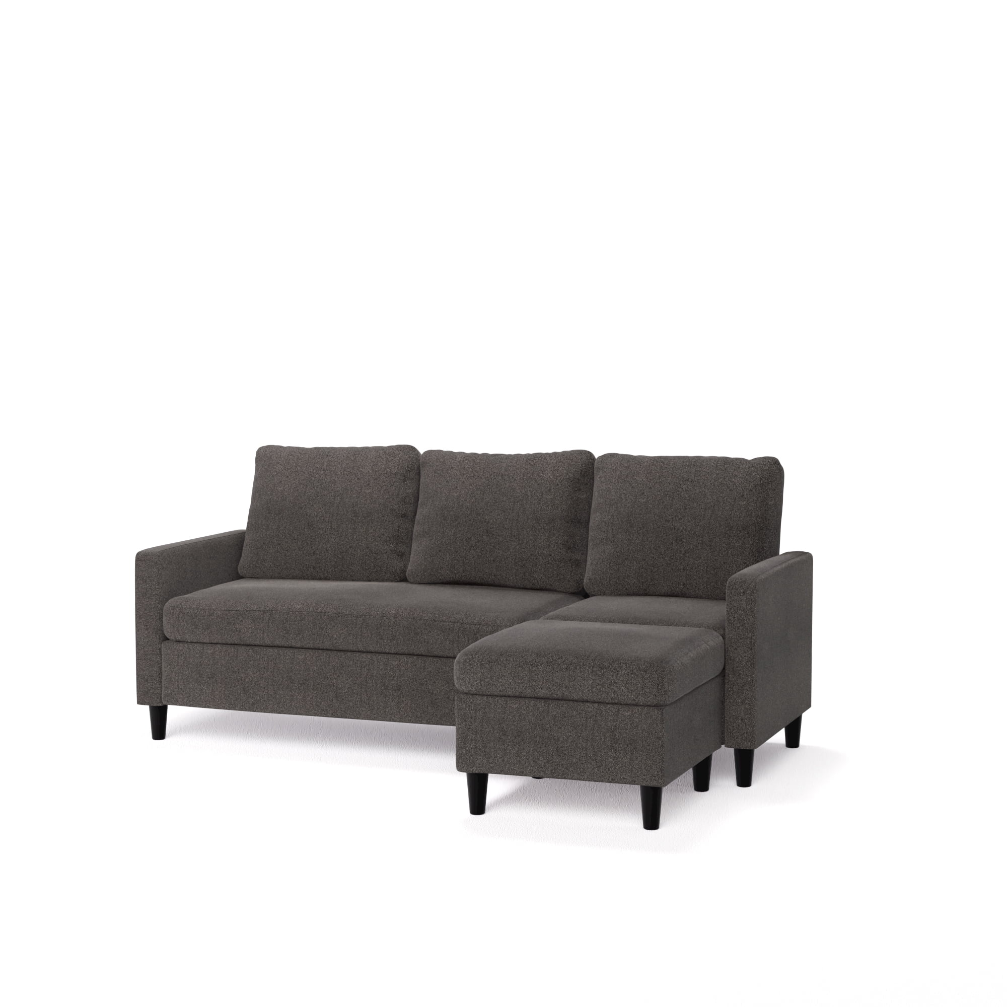 Zinus Hudson Modern Convertible Sectional Sofa with Reversible Chaise, Dark Grey