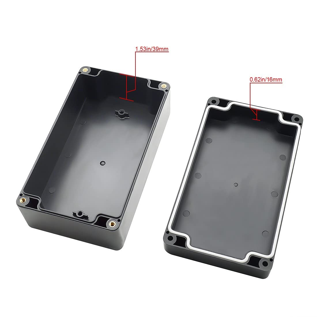LeMotech ABS Plastic Electrical Project Case Power Junction Box, Project Box Black 10.4" x 7.2" x 3.7" (263 x 182 x 95 mm)(Pack of 1)