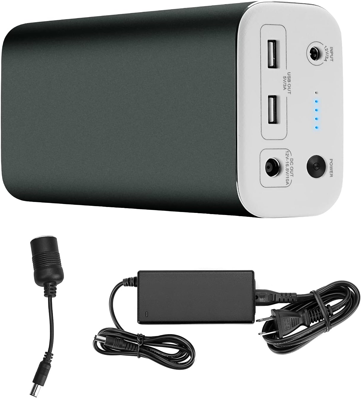 JOYTUTUS Portable Power Station for 12 Volt Refrigerator - 216Wh Backup Battery with 12-16.8V/10A DC Output & 5V/3A USB Output, External Power Supply Suitable for Car Fridge, Cooler, Deal for Camping, Road Trip, Emergency, Outdoor