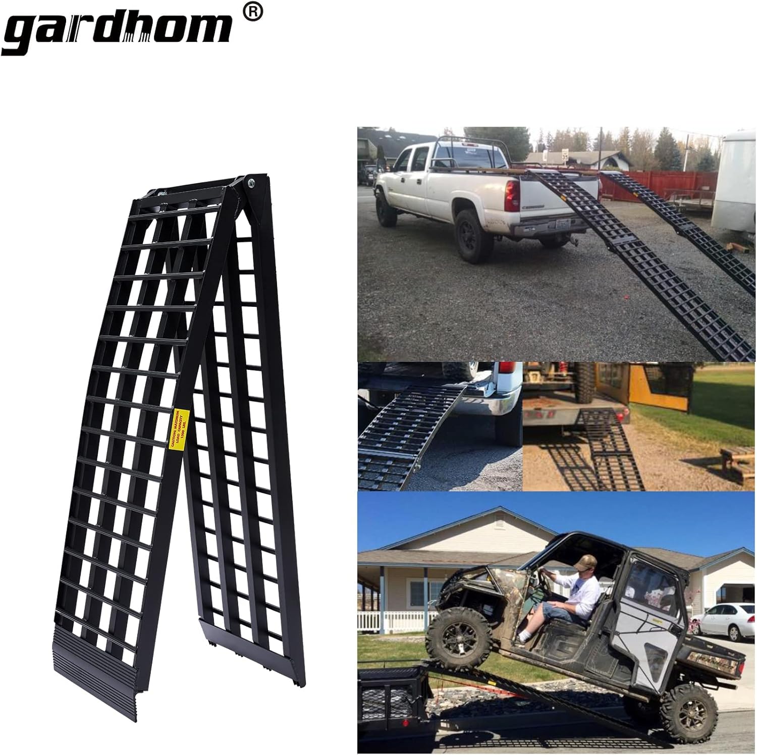ATV Folding Ramps, gardhom 108*17.7" 1500 lbs Capacity Portable Aluminum Loading Ramps for Trucks 1Piece